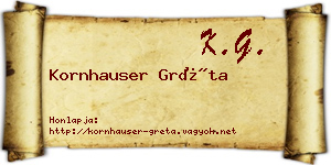 Kornhauser Gréta névjegykártya
